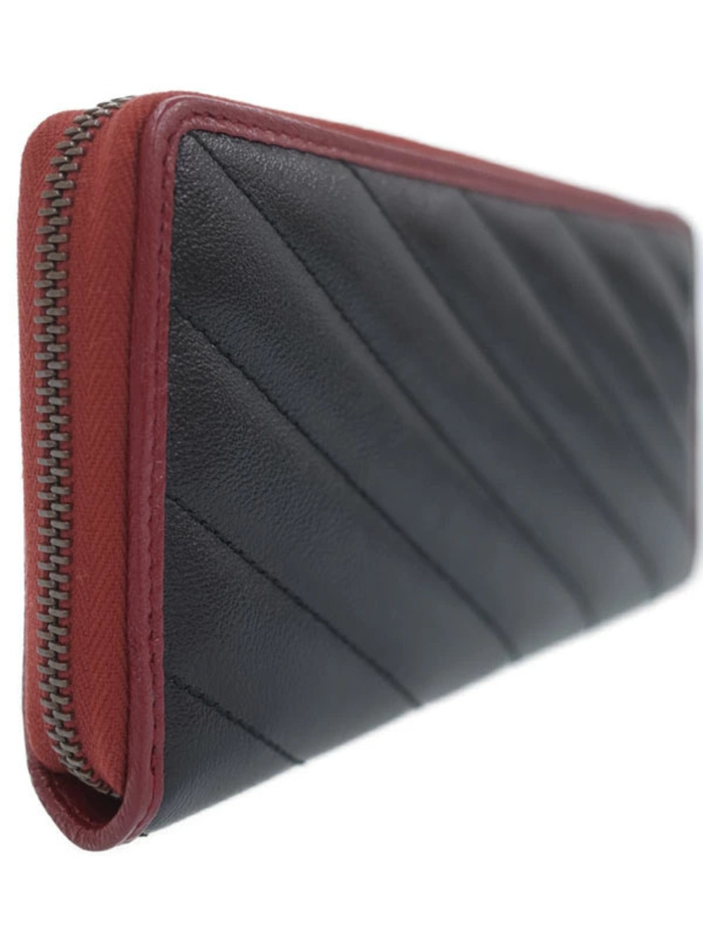 Gucci Zipper Round Wallet Around Long Marmont Zip GG Black